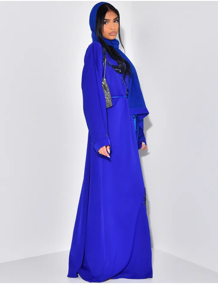 Abaya made in Dubai à strass & voile / 59767 - JEANS INDUSTRY