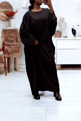 Abaya noire très ample (36-52) coupe kimono