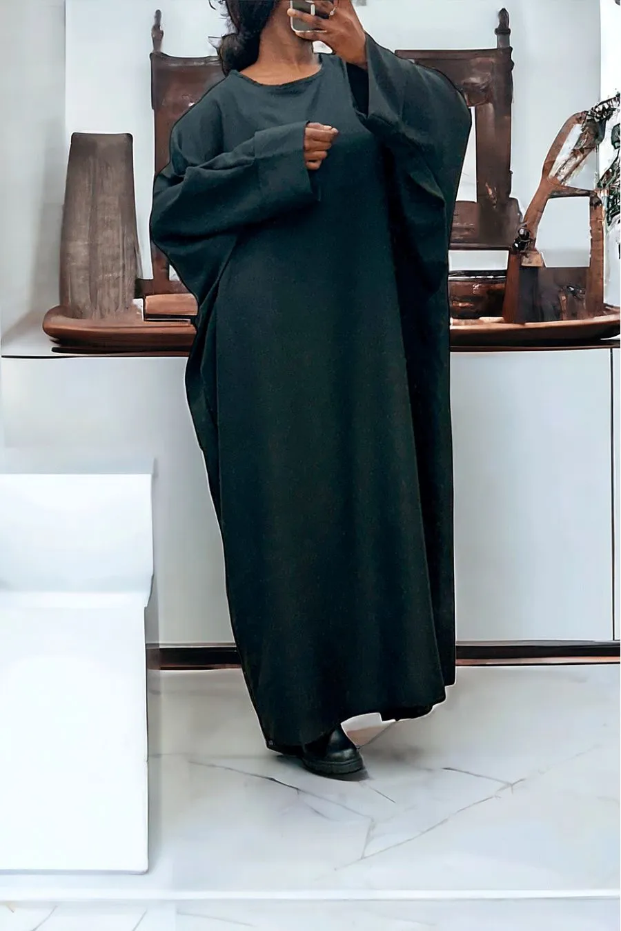 Abaya noire très ample (36-52) coupe kimono