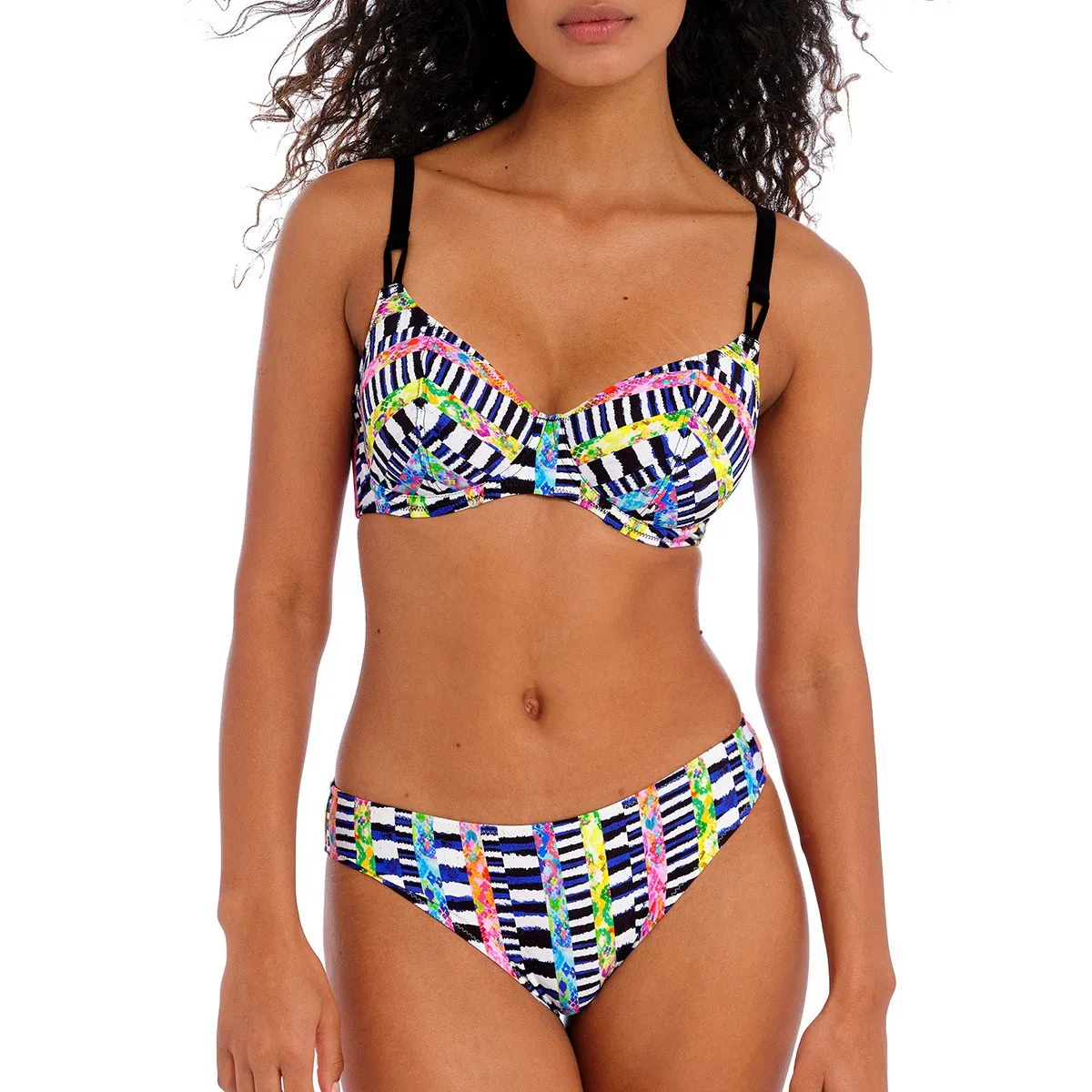 Bas de maillot de bain coloré Electro rave multi Freya swim