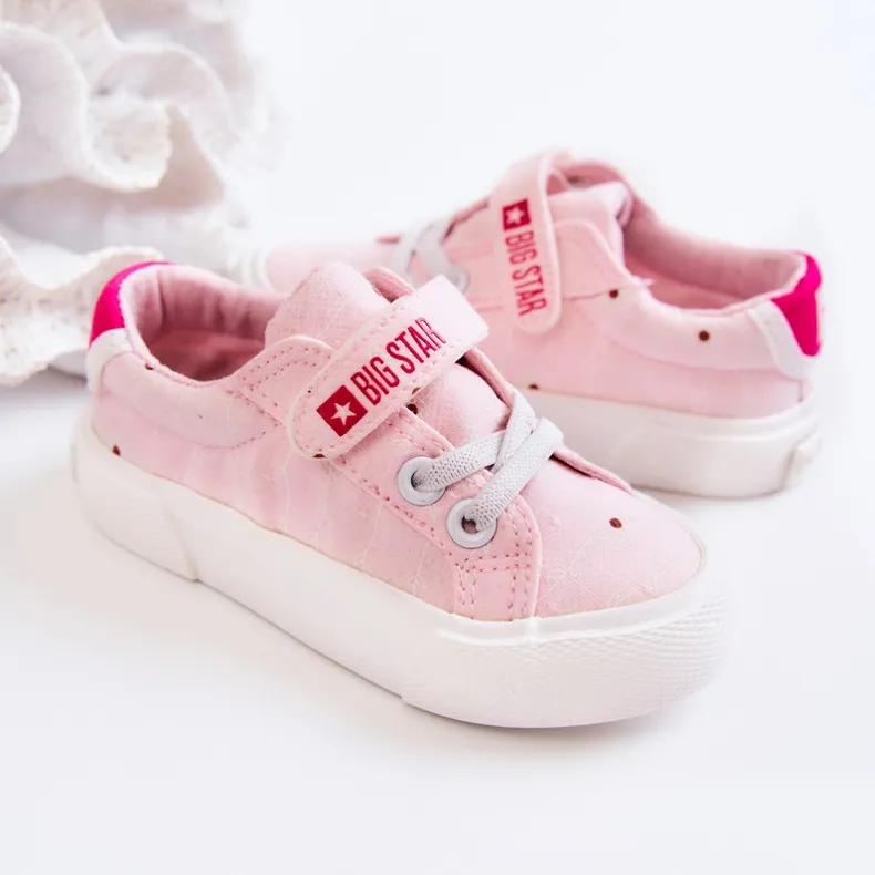 Baskets Basses Enfant Avec Velcro Big Star JJ374103 Rose