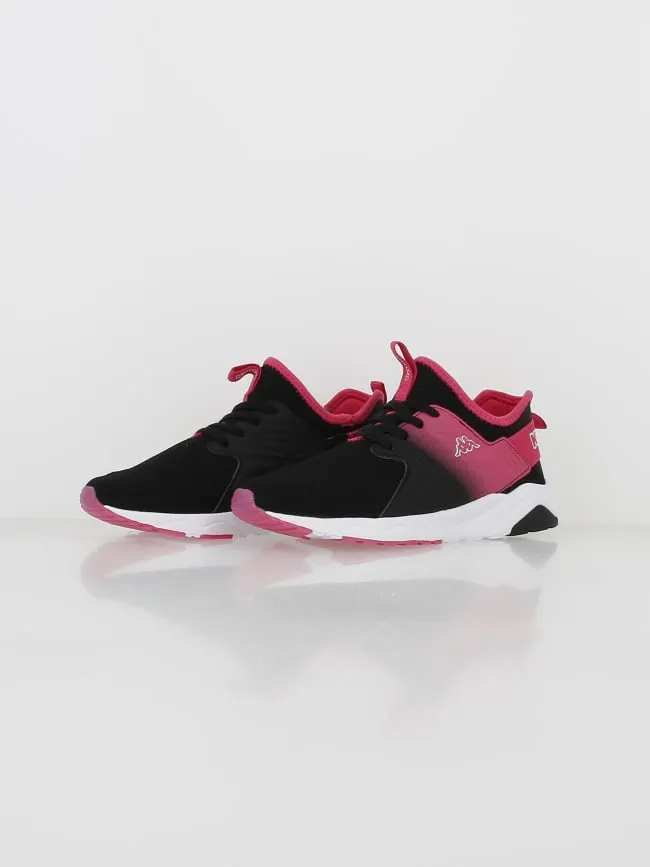 Baskets élastiques san puerto noir rose enfant - Kappa | wimod