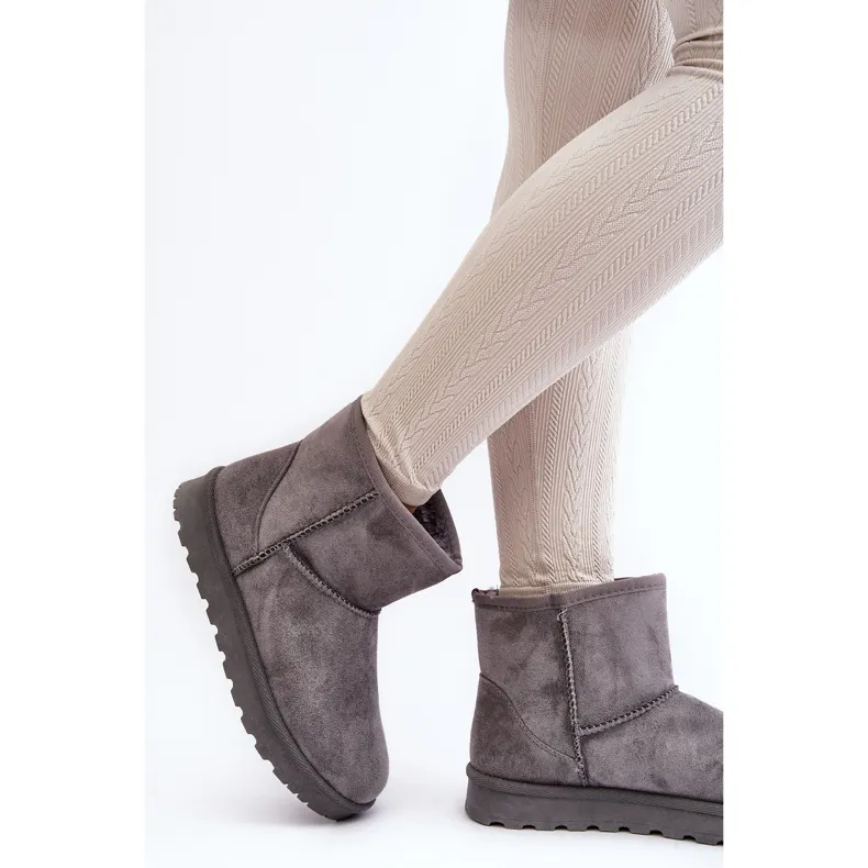 Bottes de neige isolées en daim pour femmes gris Nanga