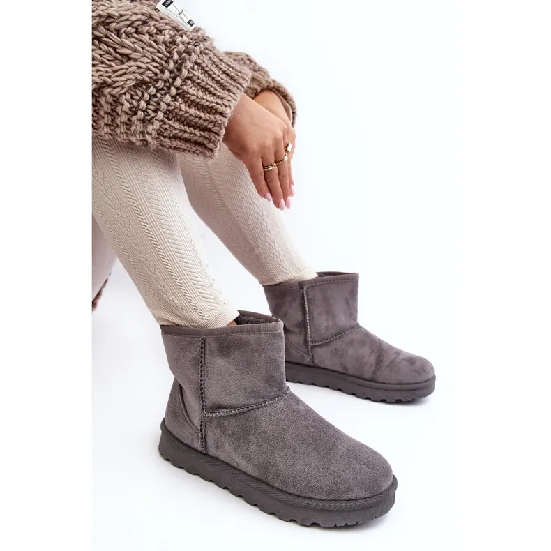 Bottes de neige isolées en daim pour femmes gris Nanga