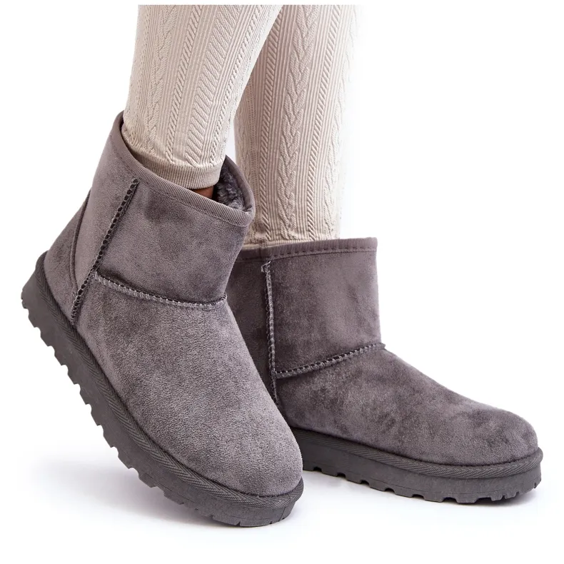 Bottes de neige isolées en daim pour femmes gris Nanga