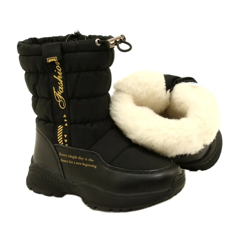 Bottes de neige pour enfants Miss Evento 22DZ23-5274 Noir le noir