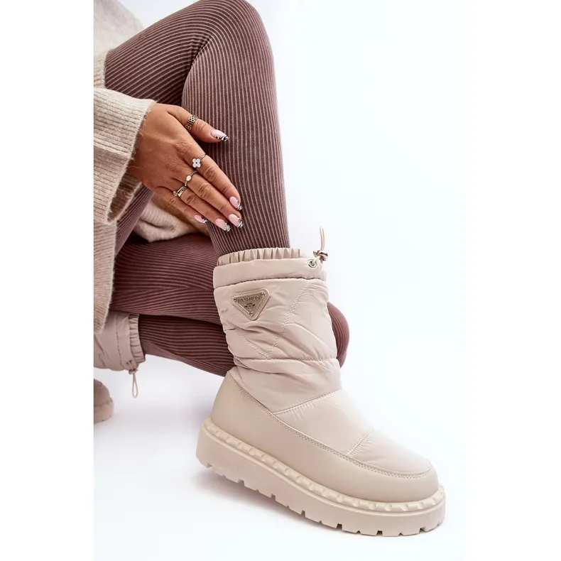 Bottes de neige pour femme à semelle épaisse, Lureta beige clair