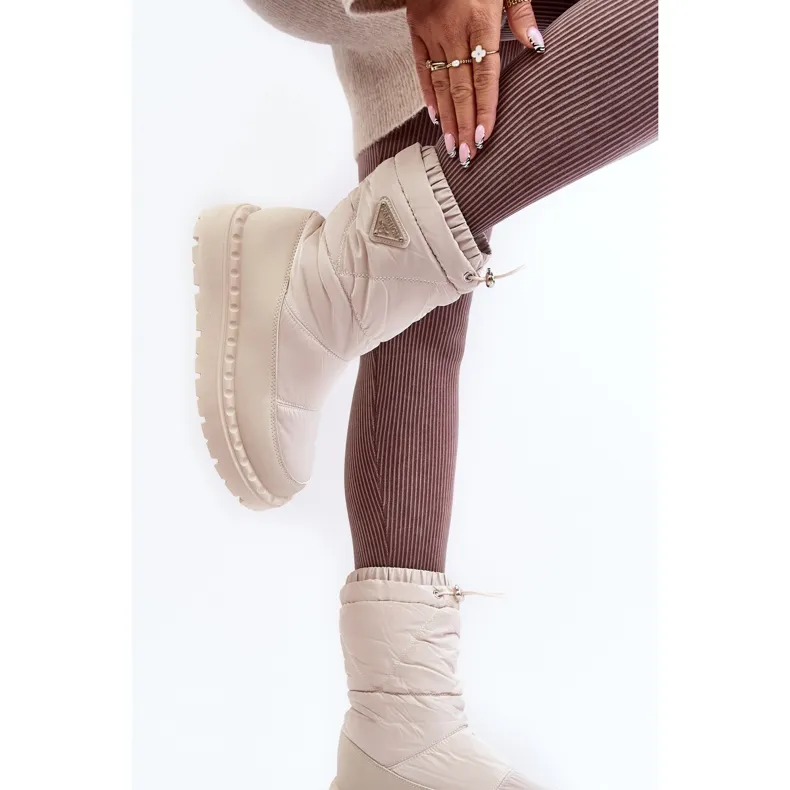 Bottes de neige pour femme à semelle épaisse, Lureta beige clair