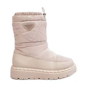 Bottes de neige pour femme à semelle épaisse, Lureta beige clair