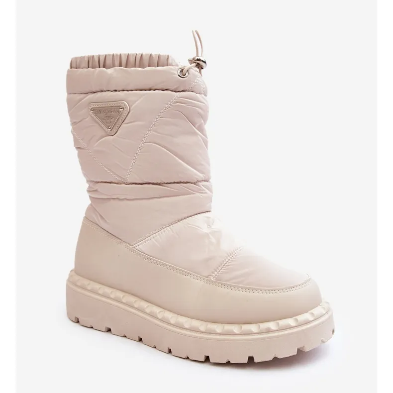 Bottes de neige pour femme à semelle épaisse, Lureta beige clair