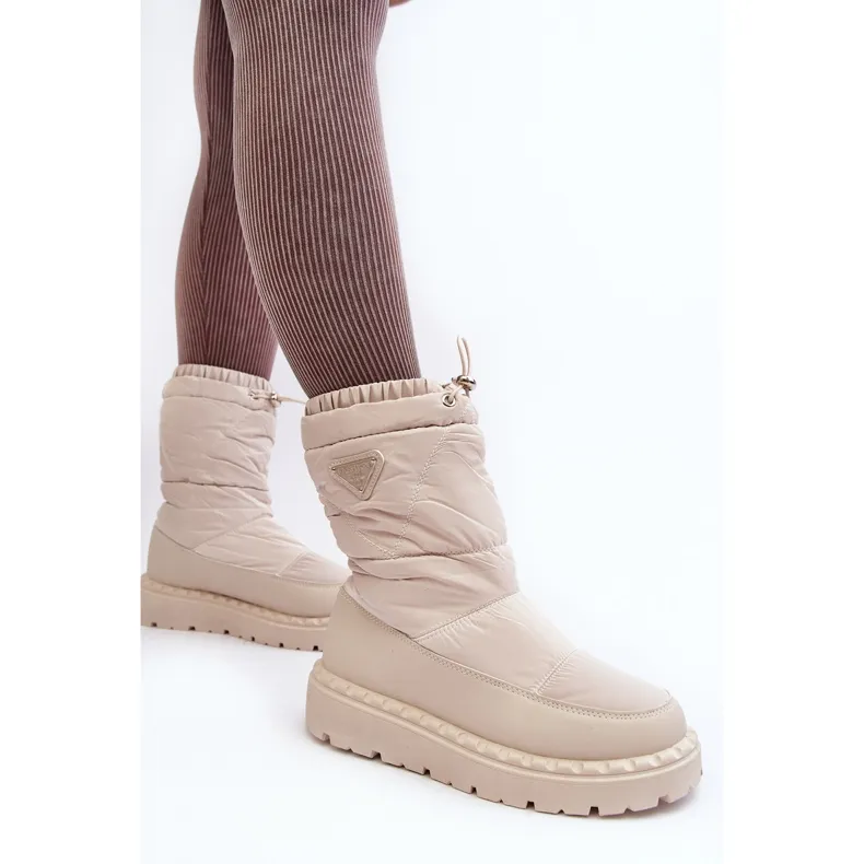 Bottes de neige pour femme à semelle épaisse, Lureta beige clair