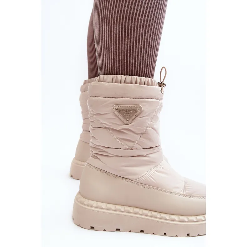 Bottes de neige pour femme à semelle épaisse, Lureta beige clair