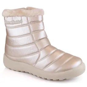 Bottes de neige vernies imperméables pour femme, beige News 1467