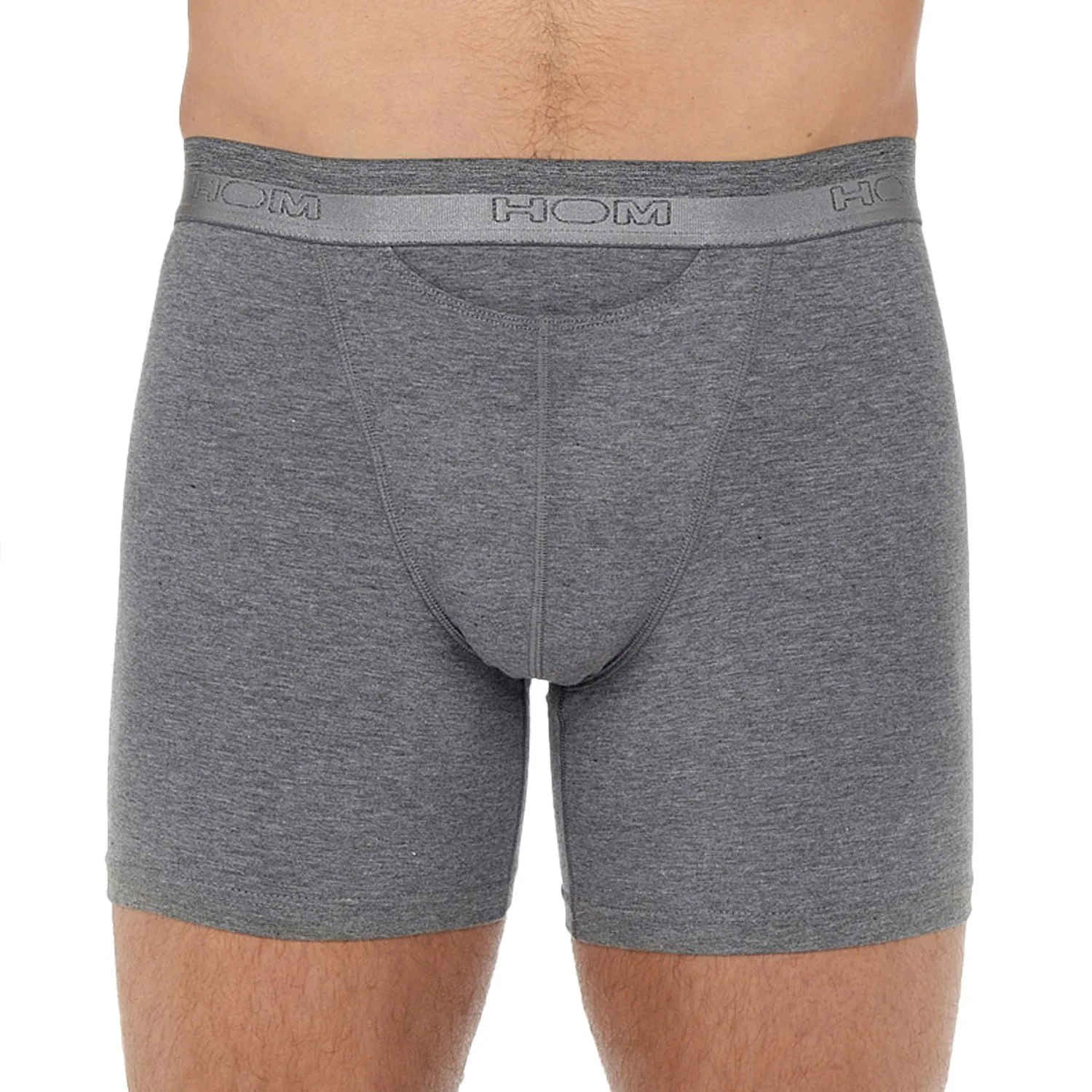 Boxer HO1 long Classic - gris chiné - HOM : vente shorty boxers hom...