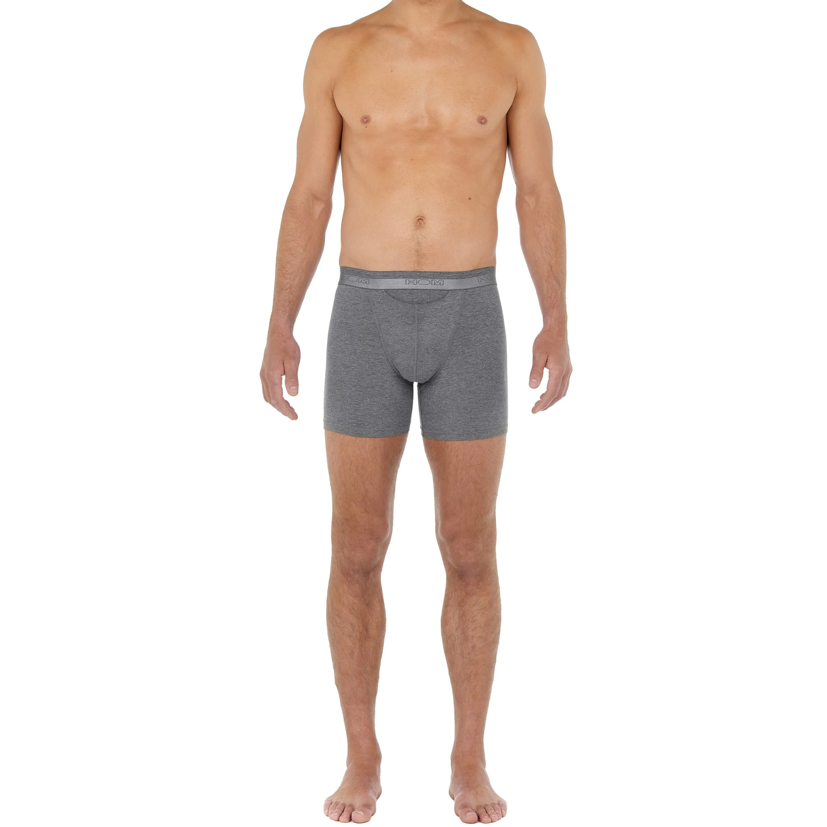 Boxer HO1 long Classic - gris chiné - HOM : vente shorty boxers hom...