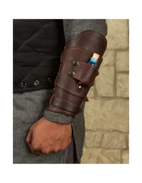 Bracelet avec pochette pour potion modèle Geralt, marron main droite ⚔️