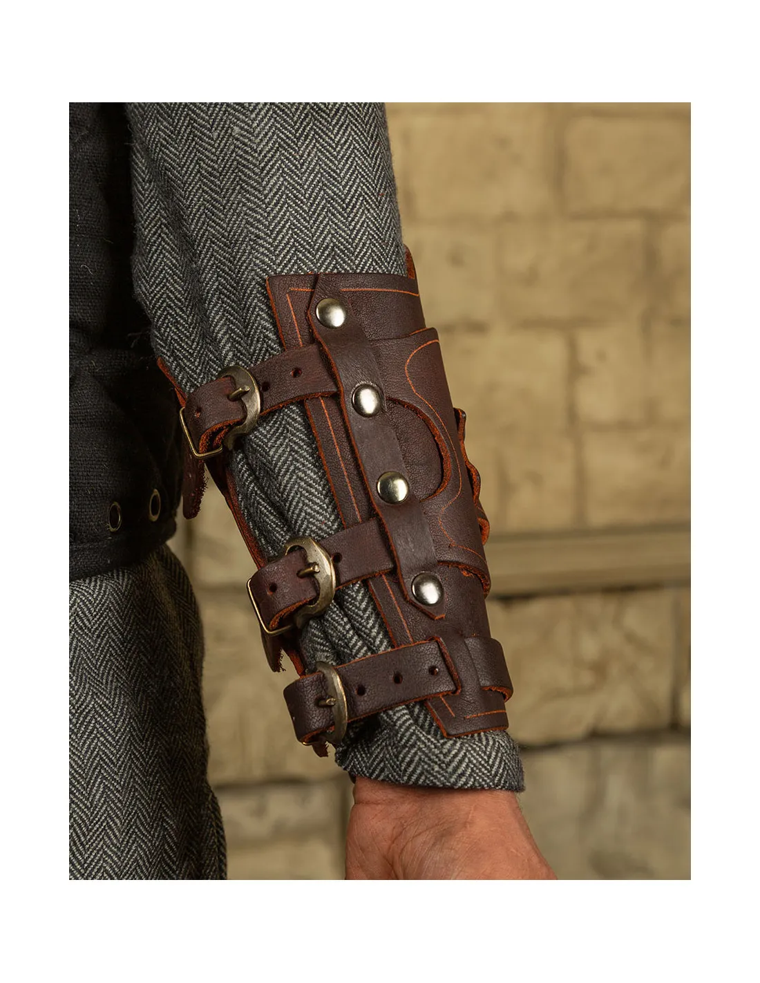 Bracelet avec pochette pour potion modèle Geralt, marron main droite ⚔️