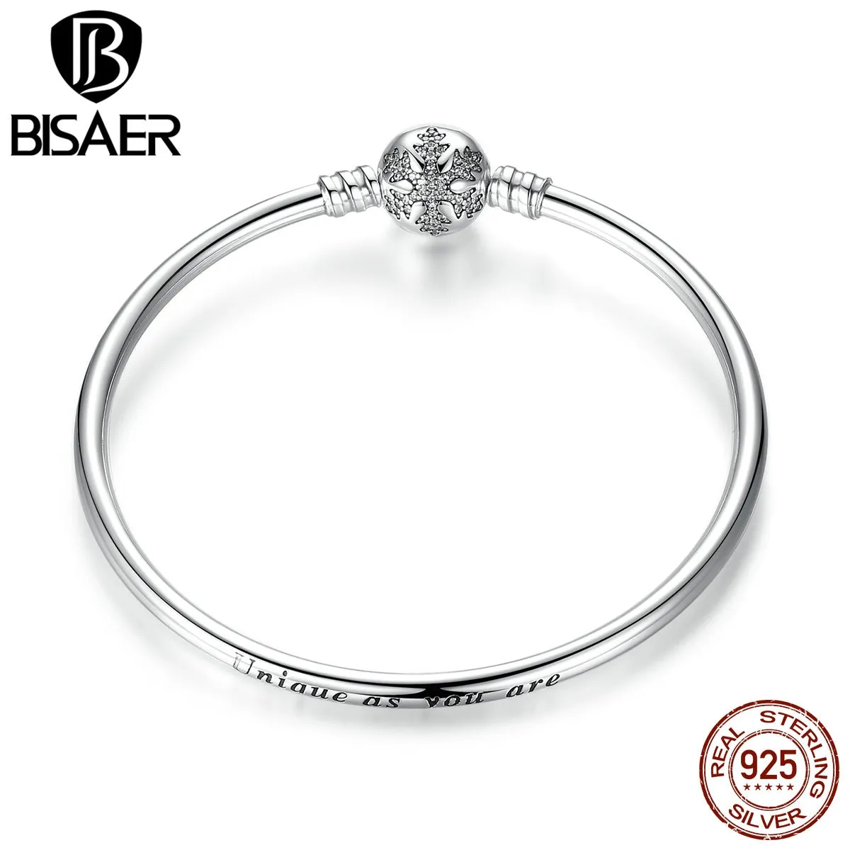 Bracelet en argent Sterling 925 avec fermoir décoratif