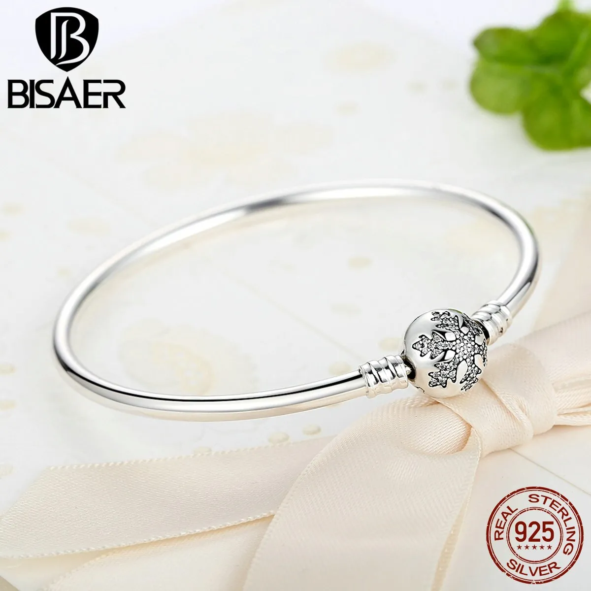 Bracelet en argent Sterling 925 avec fermoir décoratif