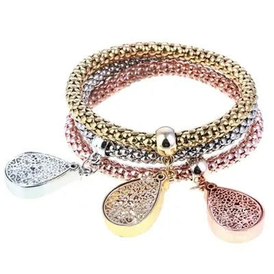 Bracelet femme strass 3 larmes brillantes