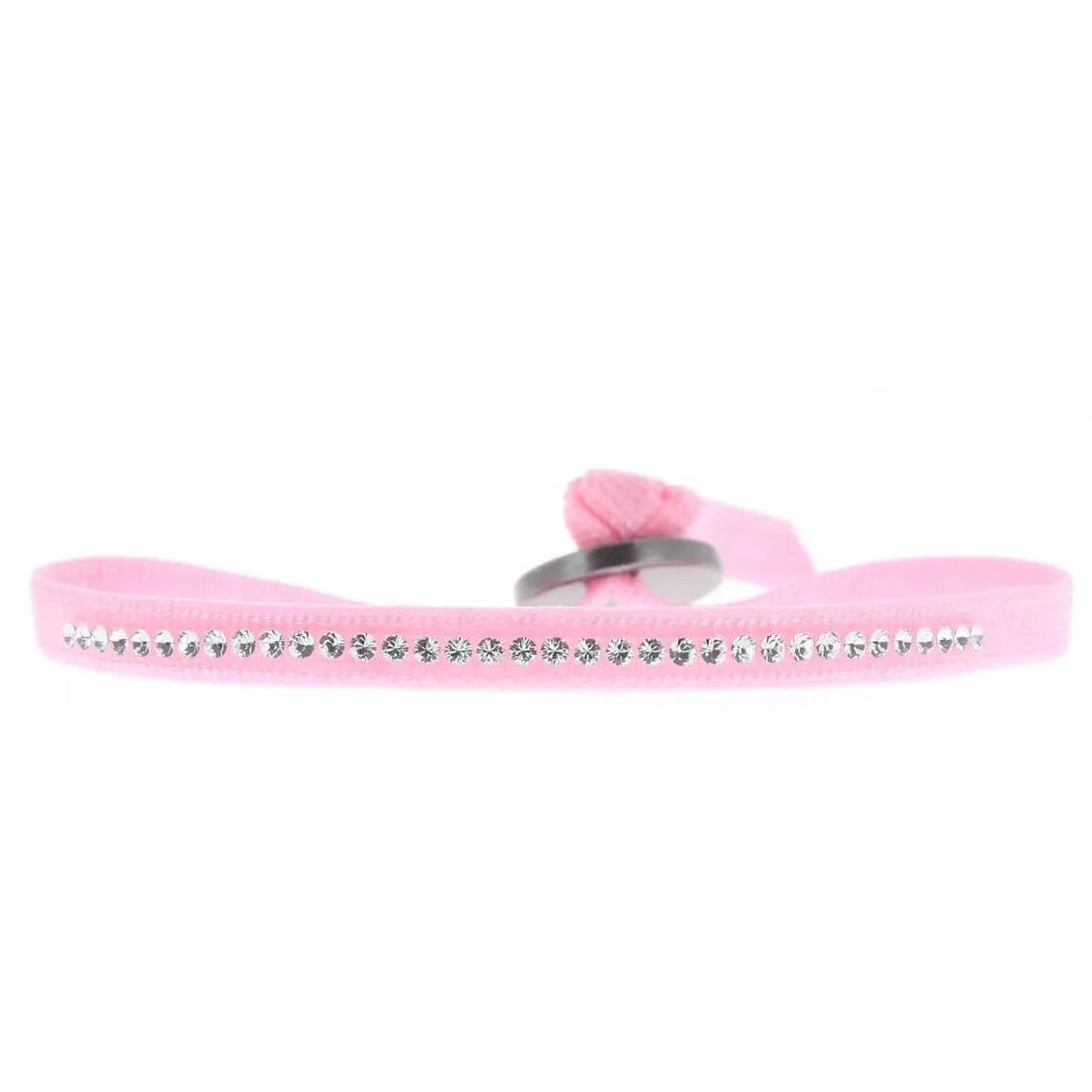 Bracelet Les Interchangeables A17654 - Bracelet Tissu Rose Cristaux Swarovski Les Interchangeables | 3 Suisses