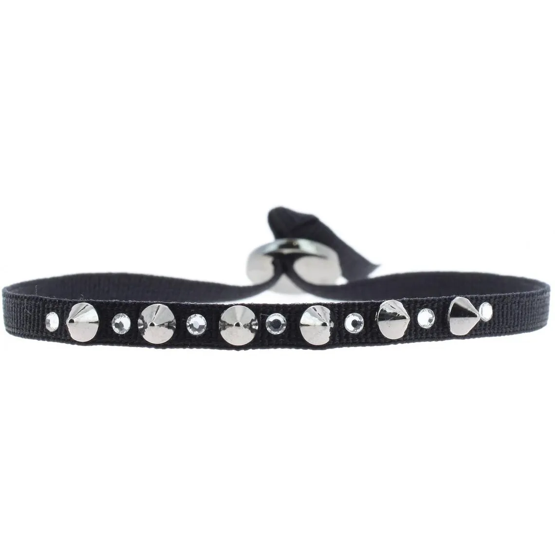 Bracelet Les Interchangeables A29279 - Bracelet Tissu Noir Cristaux Swarovski Les Interchangeables | 3 Suisses