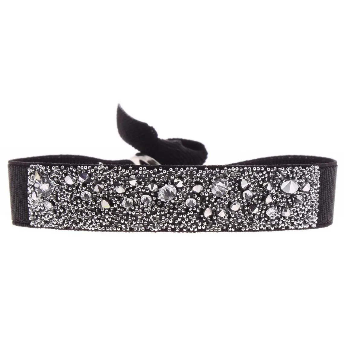 Bracelet Les Interchangeables A36458 - Bracelet Tissu Noir Cristaux Swarovski Les Interchangeables | 3 Suisses