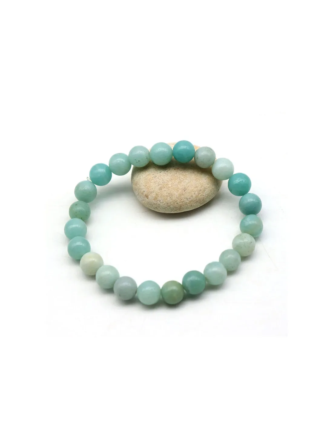 Bracelet pierres amazonite bleue 8mm