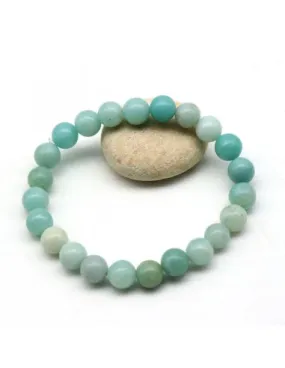 Bracelet pierres amazonite bleue 8mm