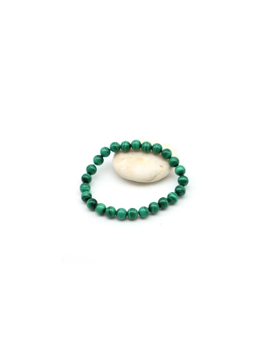 Bracelet pierres malachite 8mm