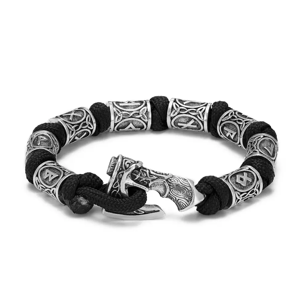 Bracelet à corde - Hache Runique Viking