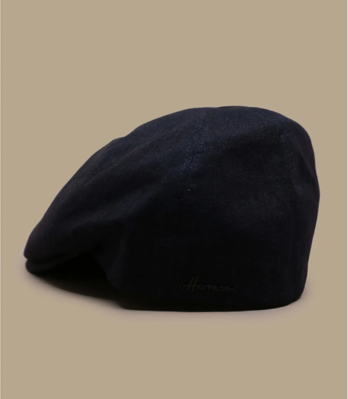 Béret casquette lin noir herman - Woodstock Linen black Herman Headwear : Headict