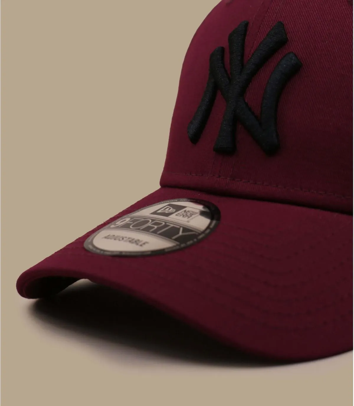 Casquette baseball NY rouge logo noir - Casquette League Ess 9Forty NY cardinal black New Era : Headict