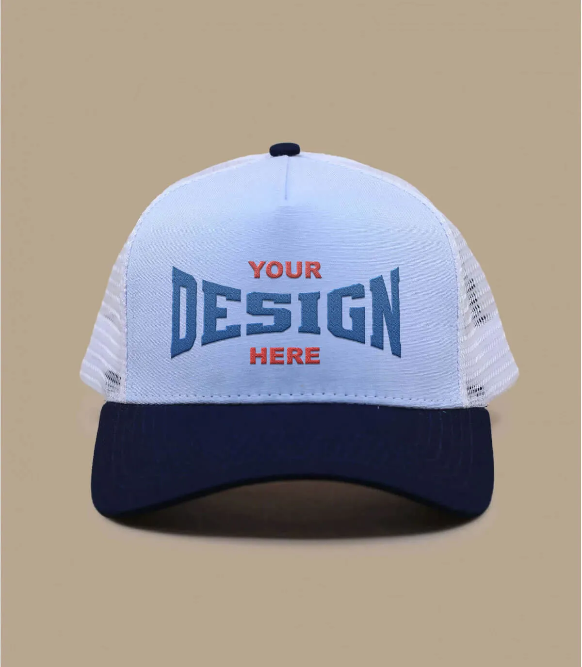  - Casquette Personnalisable Trucker chambray blue navy white : Headict