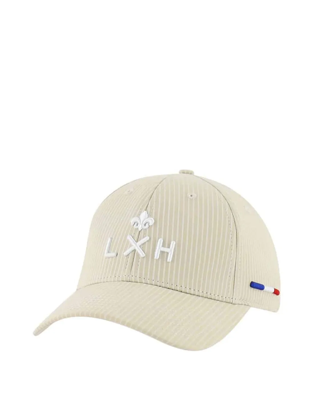 Casquette rayures LXH Ref 60009 beige blanc