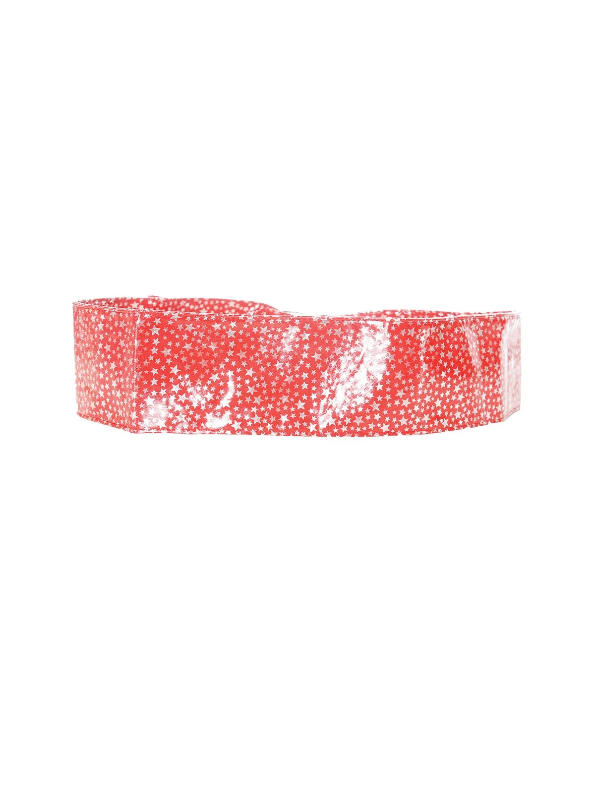 Ceinture rouge égère à motif étoiles et boucle rectangle. étoiles