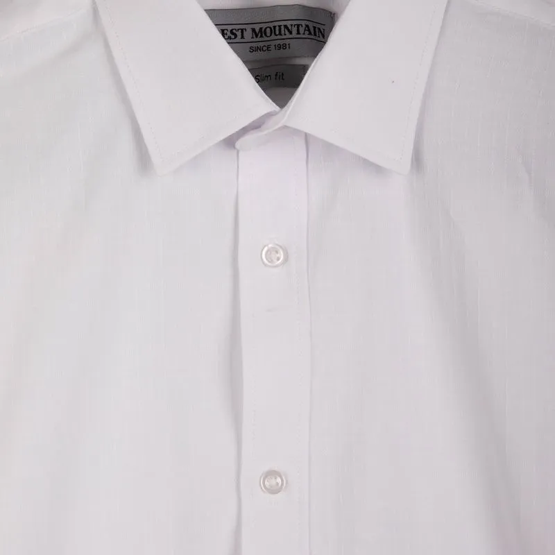 Chemise ajustée style Oxford slim fit blanc Homme BEST MOUNTAIN à 