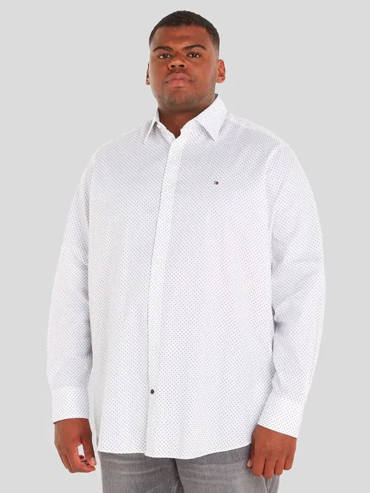 Chemise Blanche A Pois Tommy Hilfiger Grande Taille  homme grande taille - Capelstore