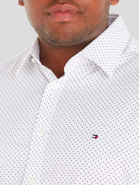 Chemise Blanche A Pois Tommy Hilfiger Grande Taille  homme grande taille - Capelstore