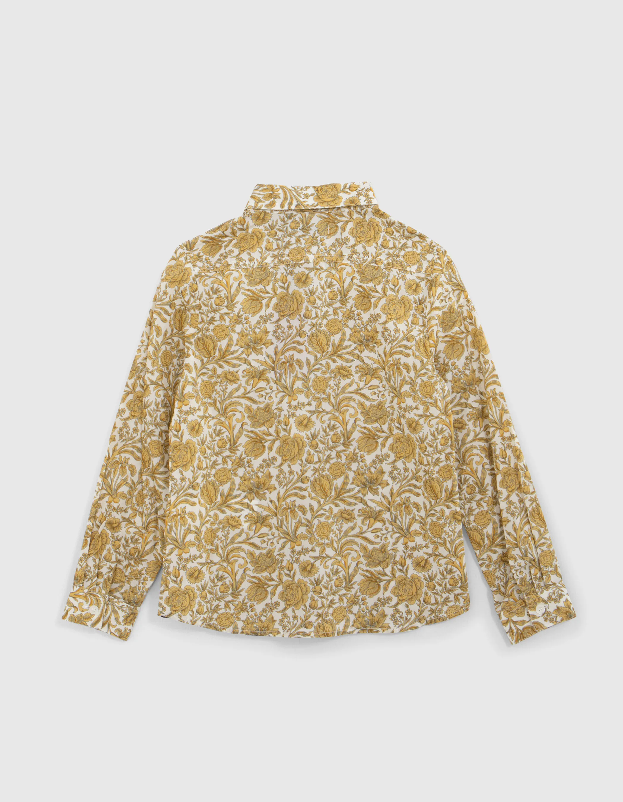 Chemise jaune imprimé fleurs baroques garçon