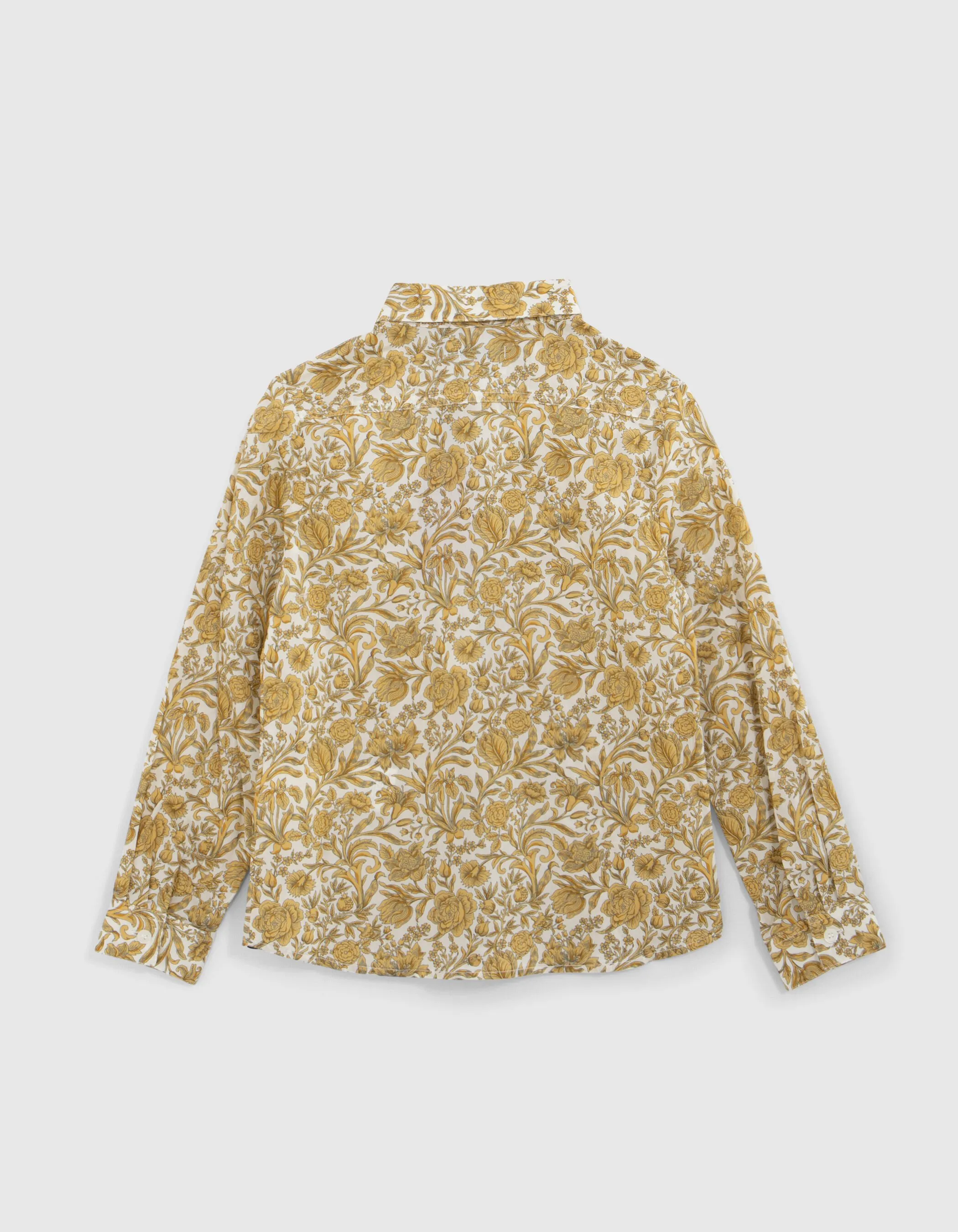 Chemise jaune imprimé fleurs baroques garçon