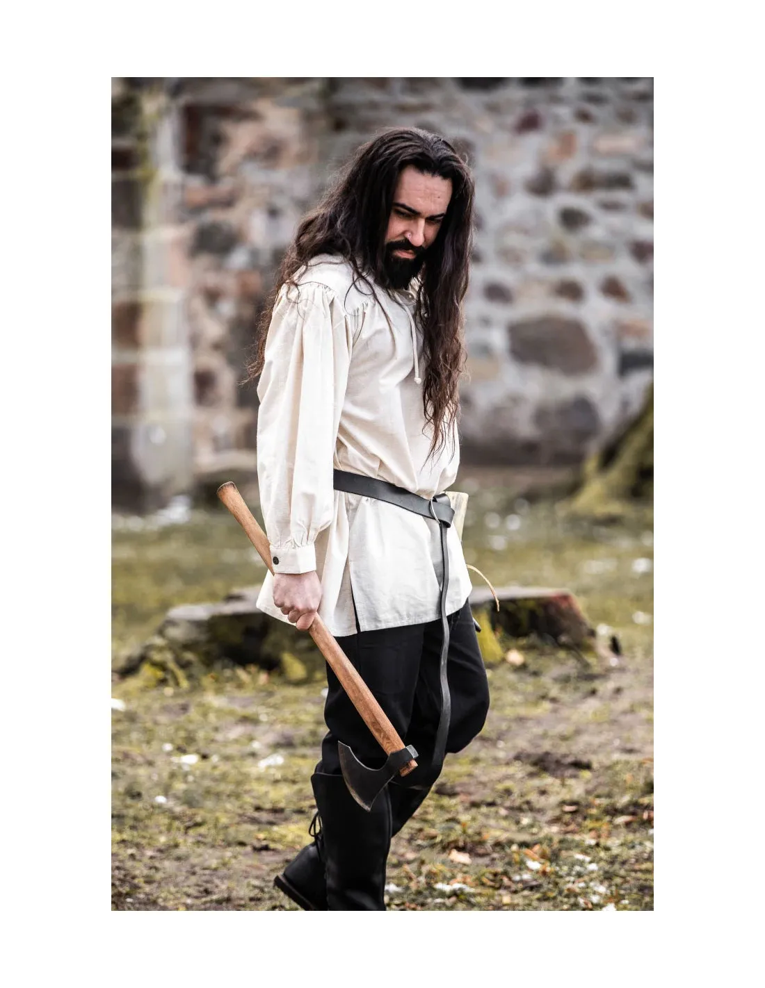 Chemise médiévale modèle Ulrich, couleur blanc naturel ⚔️ Boutique Épées