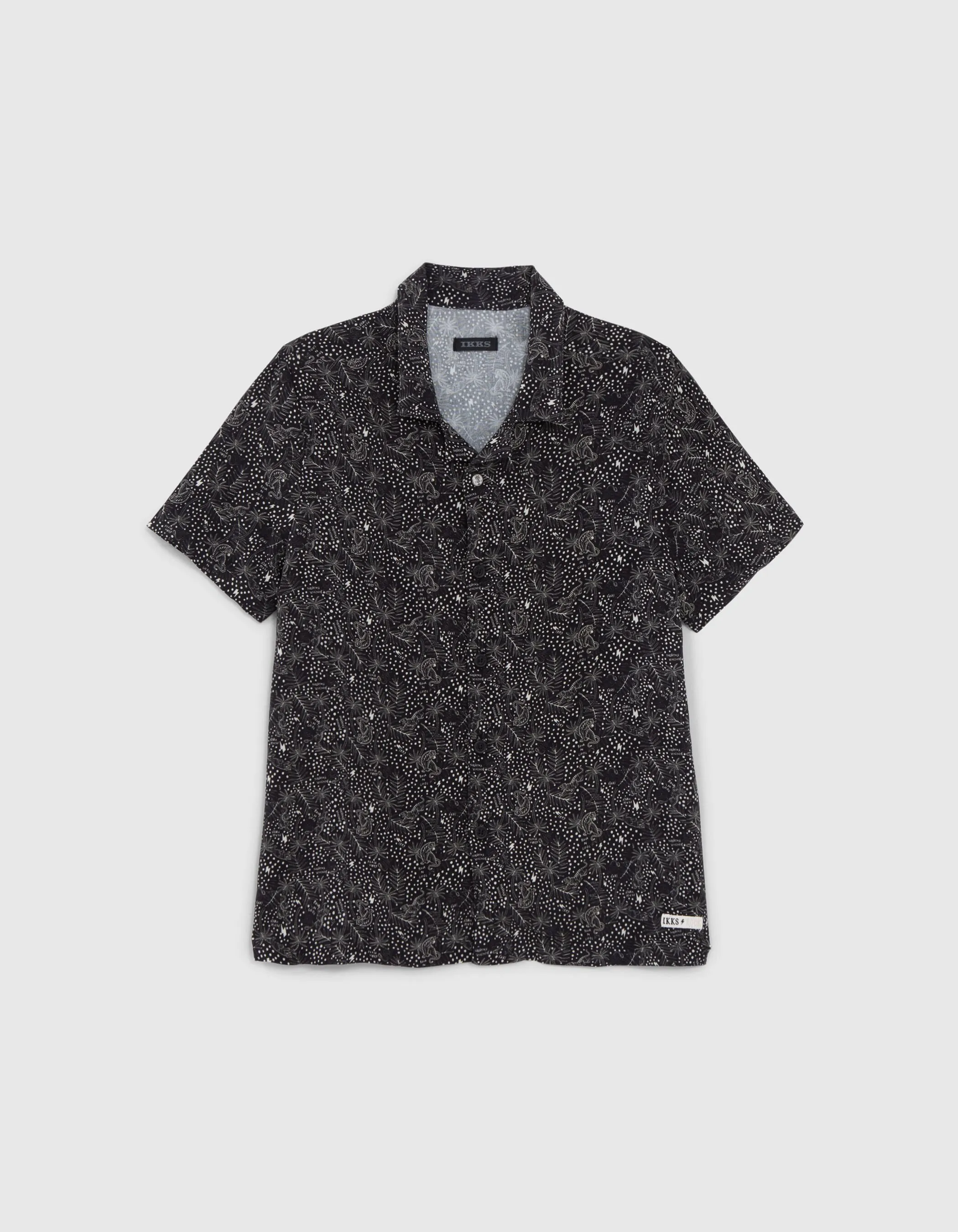 Chemise noire LENZING™ ECOVERO™ imprimé exotique garçon