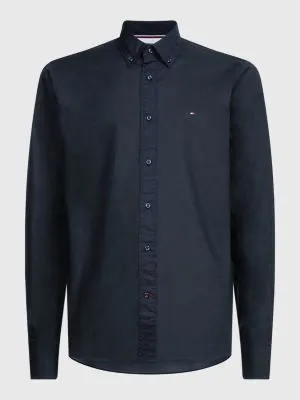 Chemise TH Flex en popeline de coton | Noir | Tommy Hilfiger