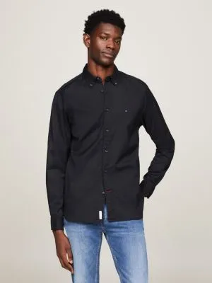 Chemise TH Flex en popeline de coton | Noir | Tommy Hilfiger