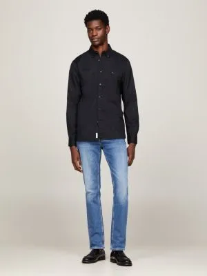 Chemise TH Flex en popeline de coton | Noir | Tommy Hilfiger