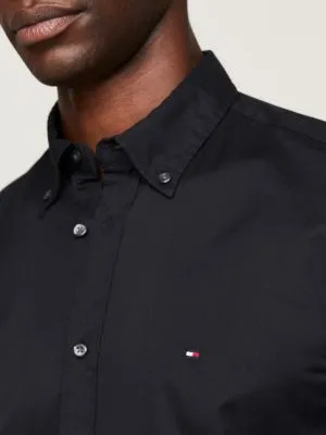 Chemise TH Flex en popeline de coton | Noir | Tommy Hilfiger