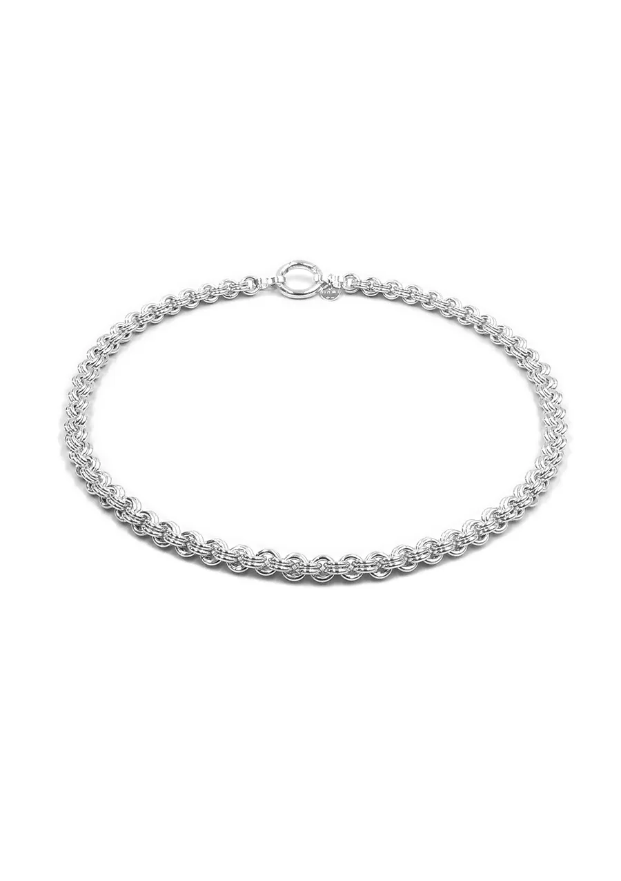 Collier mixte argent massif, petites mailles doubles - Kallio Ø1.5 – Label AÉ Paris