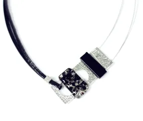 Collier Mosaïk complexe Noir