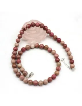 Collier pierres rhodochrosite 8mm